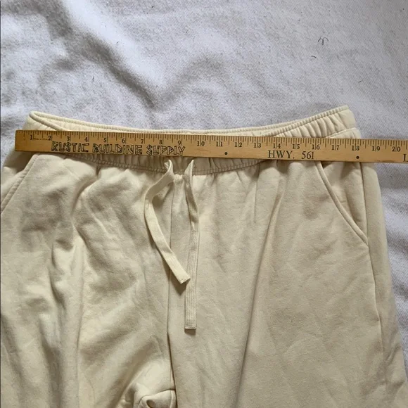 Auden Cream Fleece sweatpants size XL wide leg new without tags - Picture 3 of 6